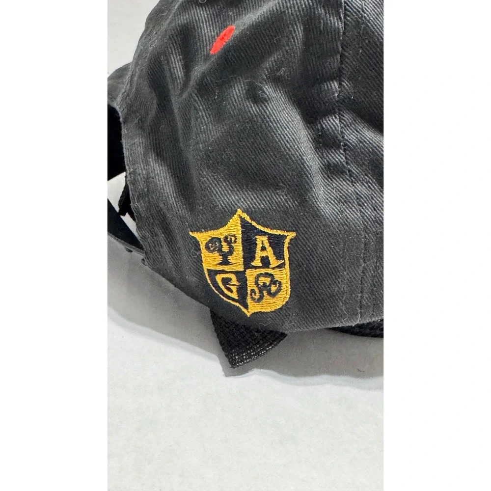 Brimz Snapback Hat Black Red Script Embroidery Crest Logo Baseball Cap Mens OSFM